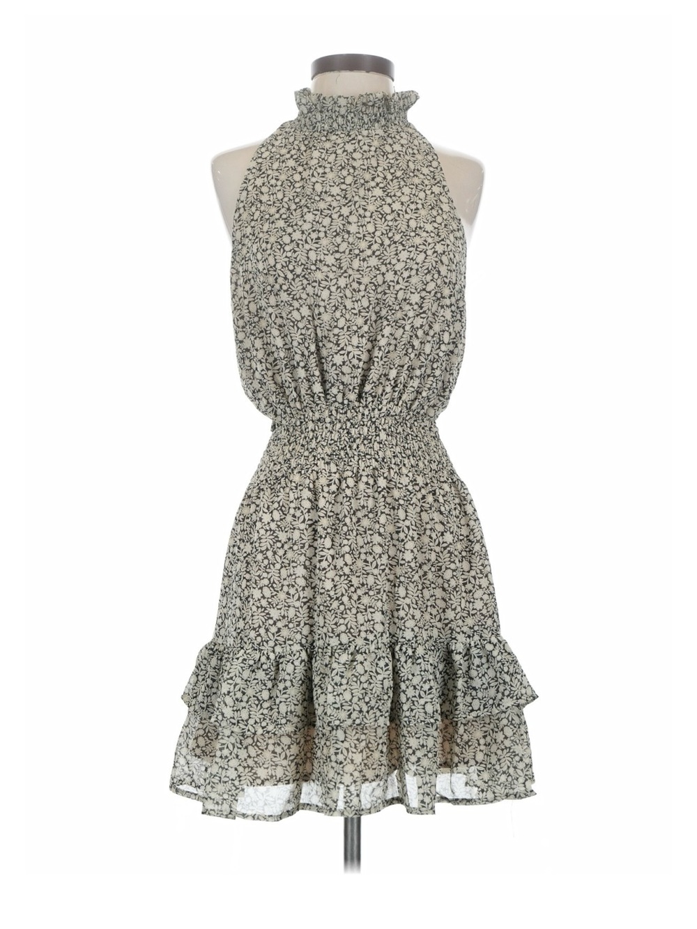 Smocked Waist Halter Mini Dress